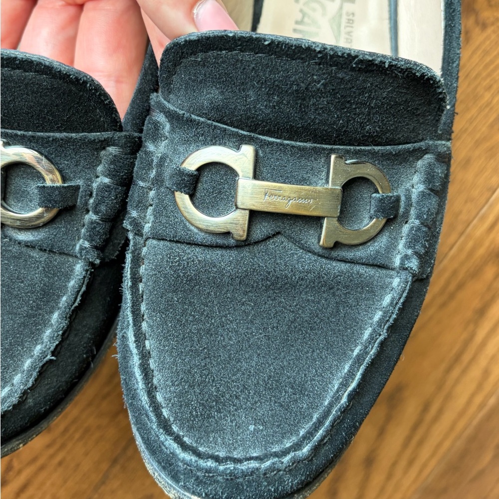 Black Suede Loafers with Metal Bit - Picture 5 of 15